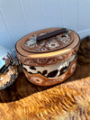 Round Tooled / Cowhide Jewelry Box