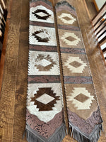 Cowhide Table Runners with Brown Leather