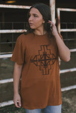 Brown Aztec Embroidered Top