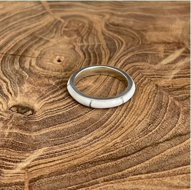 White Howlite Inlay Ring