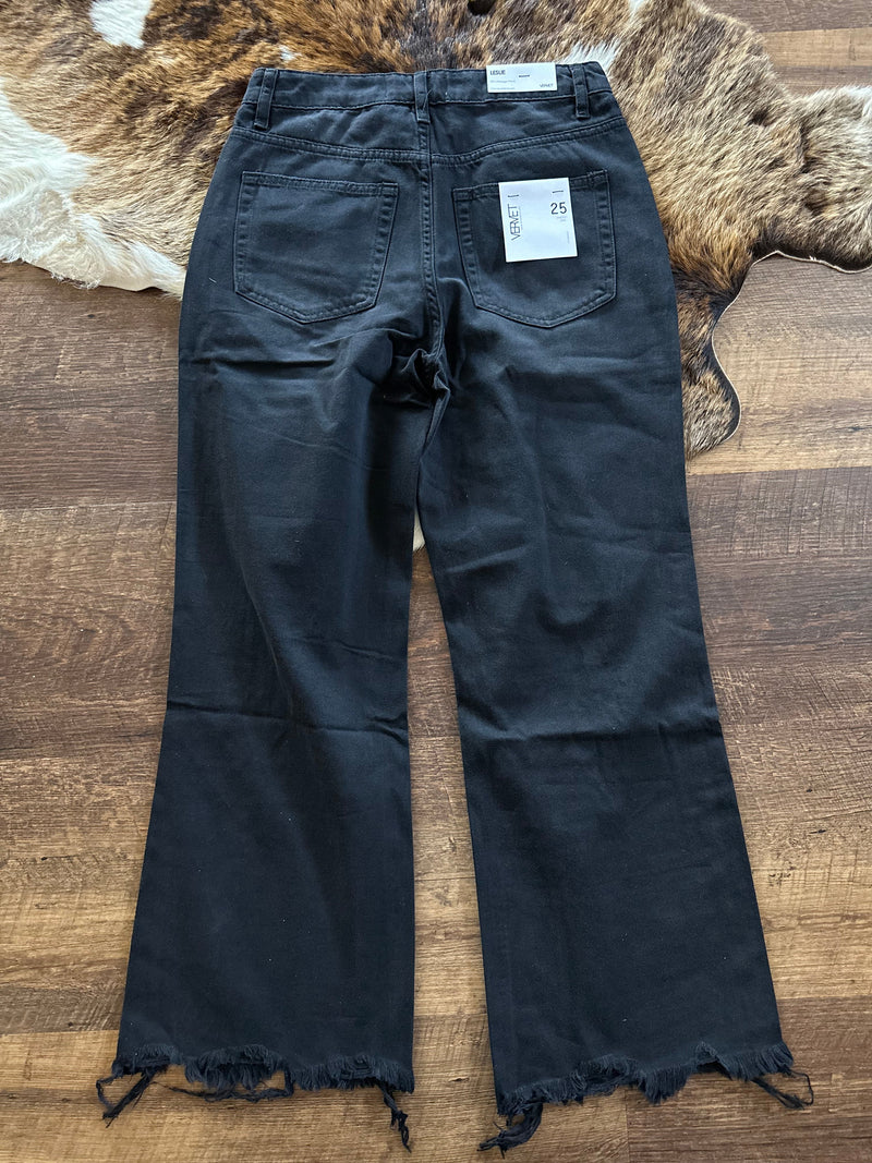 Vervet Distressed Crop Jeans - Black