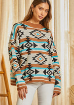 Aztec Jacquard Sweater - Multi