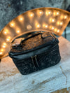 Tooled Leather Jewelry Bag - Black