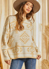 Aztec Jacquard Sweater - Beige