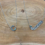 Turquoise Stone Box Chain Initial Necklace - Large Letter
