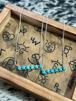 Kingman Turquoise Stone Bar Necklace