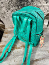 Turquoise Tooled Leather Backpack