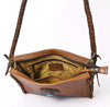 Brown Leather Crossbody with Turquoise Stone