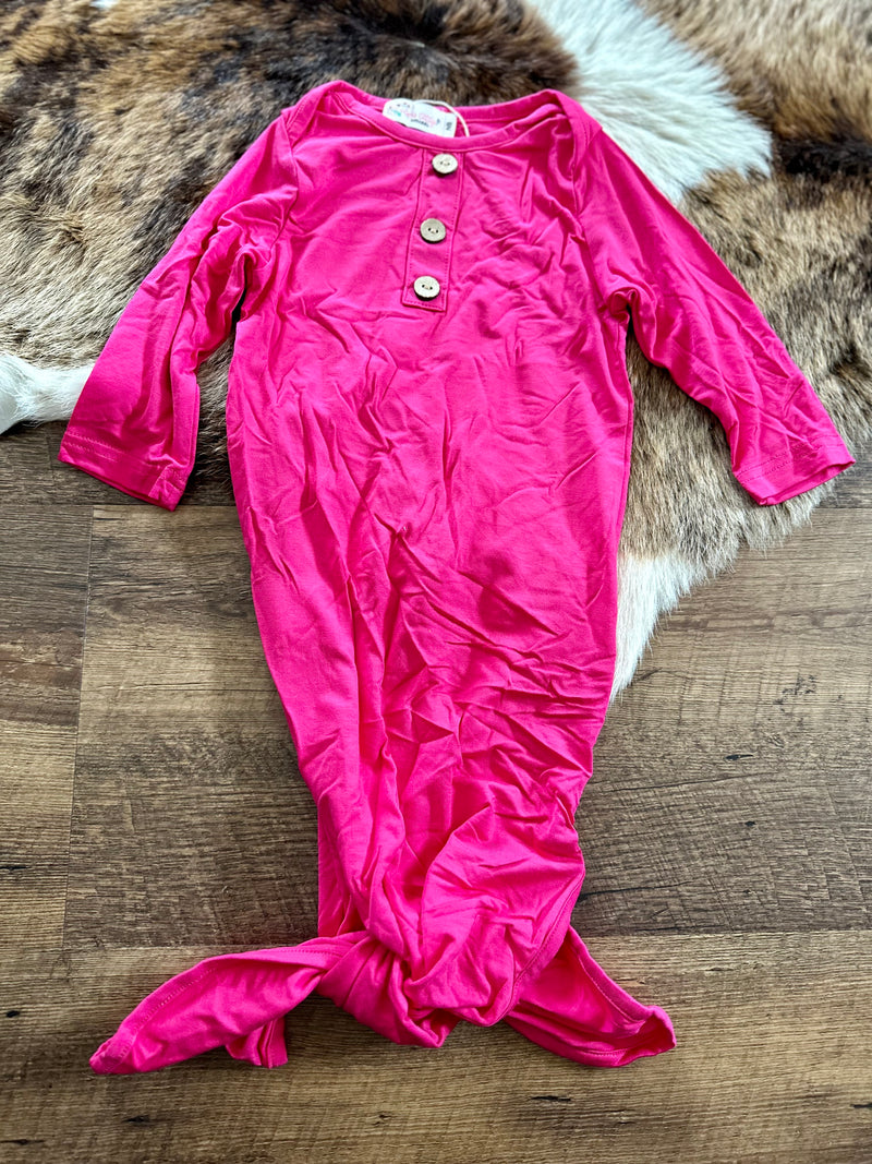 Hot Pink Bamboo Baby Gown