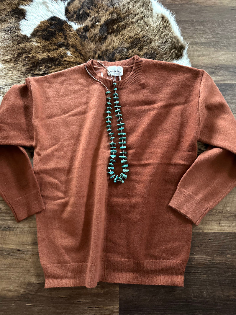 Colorblock Sweater - Rust