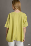 Oversized Waffle Knit Top - Lime