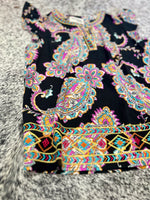 Black Paisley Aztec Embroidered Top
