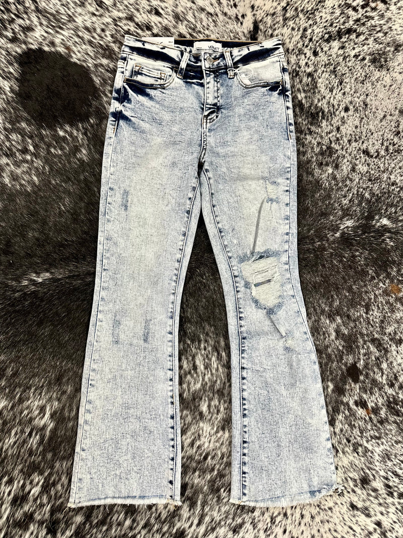 Vervet Light Distressed Crop Jeans
