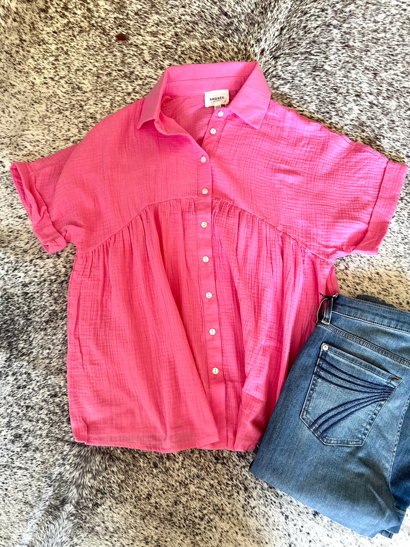 Babydoll Pink Button Down Shirt
