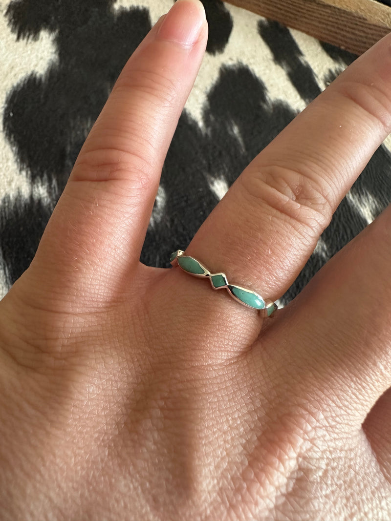 Turquoise Misshaped Stacker Ring