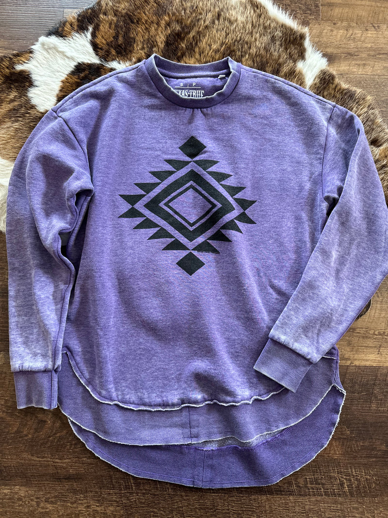 Purple Aztec Crewneck Sweatshirt