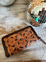 Brown Tooled Leather Wallet
