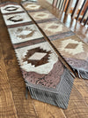Cowhide Table Runners with Brown Leather