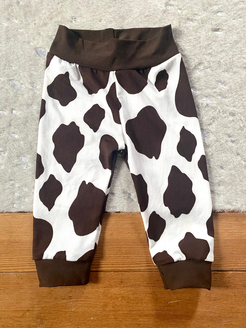 Brown Cow Print Joggers