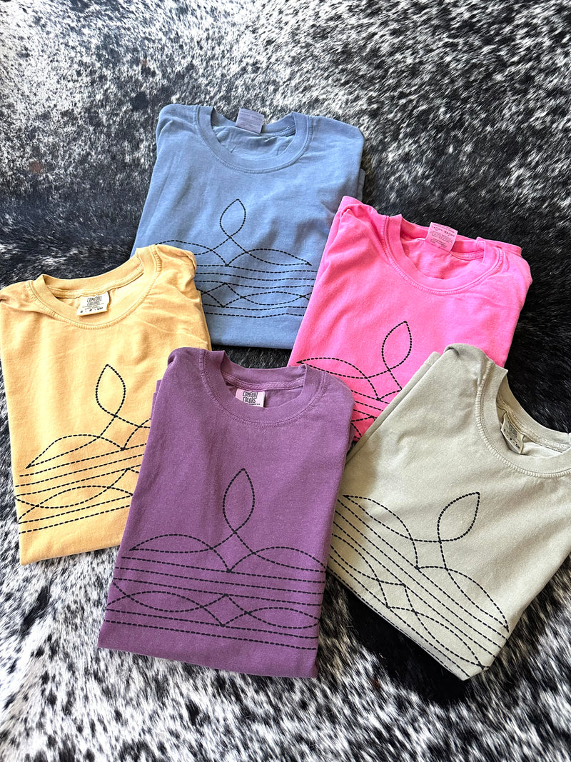 Boot Stitch Tees on Comfort Colors
