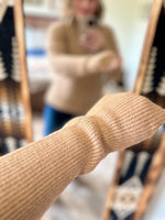 Taupe Ribbed Mock Neck Sweater