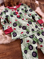 Tractor Santa Hat Pjs