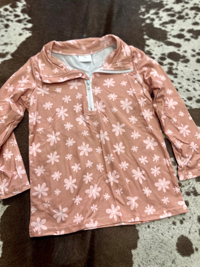 Girls Flower Pullover