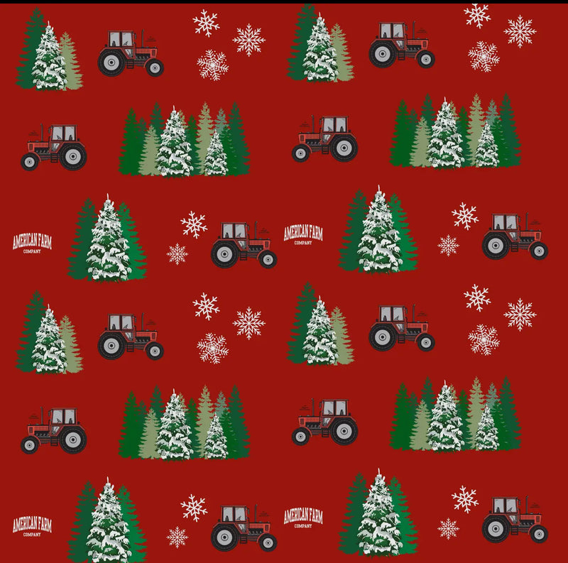 Christmas Red Tractor Minky Blanket