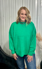 Kelly Green Mock Neck Sweater
