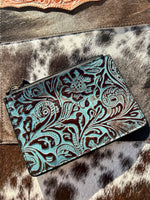 Turquoise Leather Card Holder