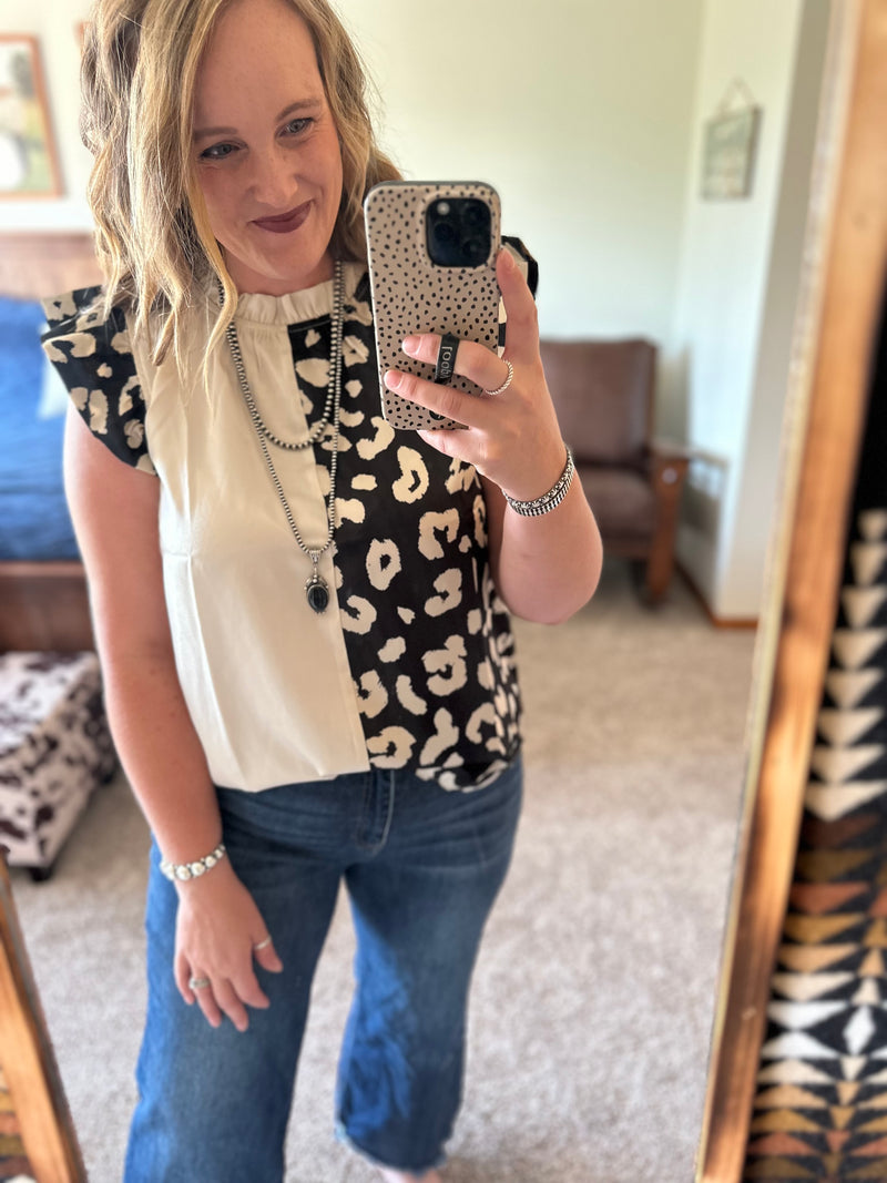 Leopard Combo Top