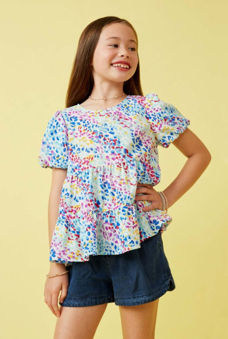 Girls Abstract Print Top