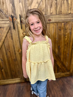 Girls Yellow Tier Tank Top