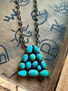 Kingman Turquoise Triangle Cluster Necklace