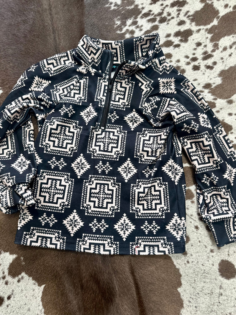 Kids Black Aztec Pullover
