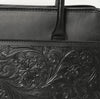 Black Western Tooled Leather Tote