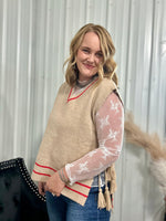 Side Tie Sweater Vest - Oatmeal