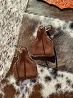 Leather / Cowhide Eartag Keychains