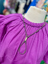 Plum Braided Neckline Top