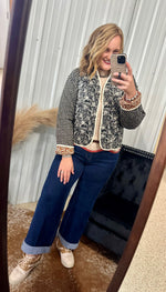 Quilted Mixed Print Jacket