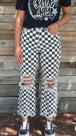 Round The Track Checker Jeans
