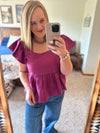 Plum Square Neck Top