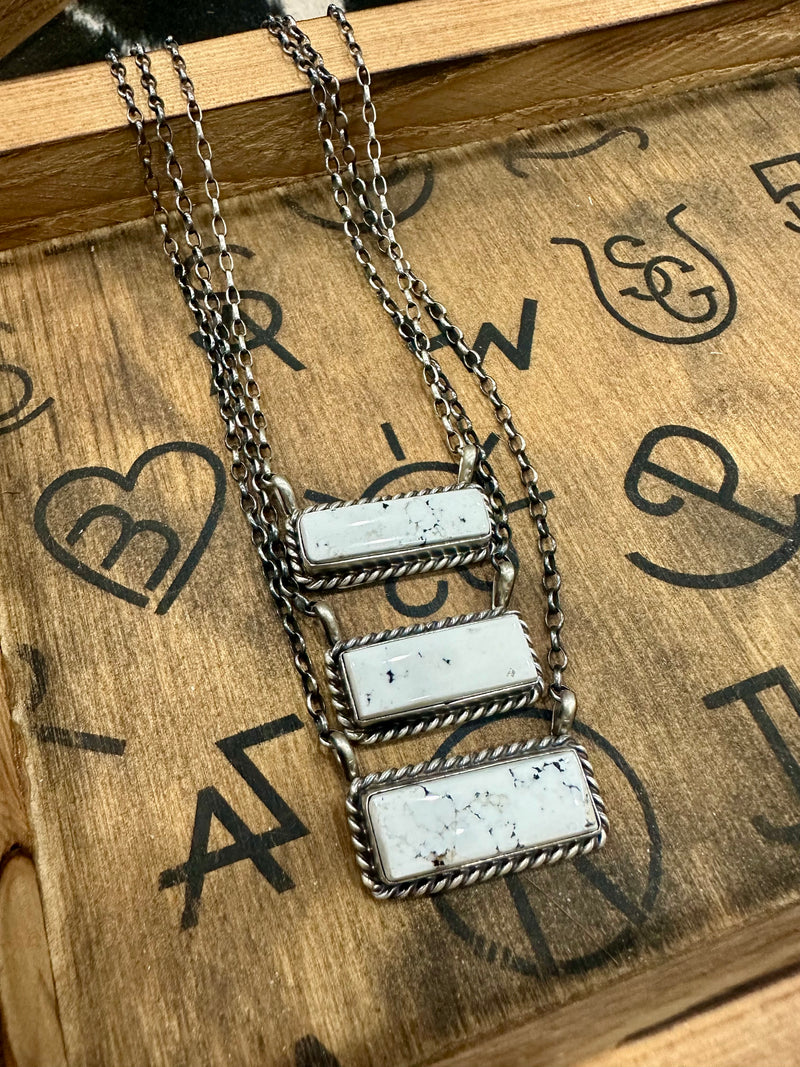 White Buffalo Bar Necklace