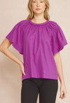 Plum Braided Neckline Top