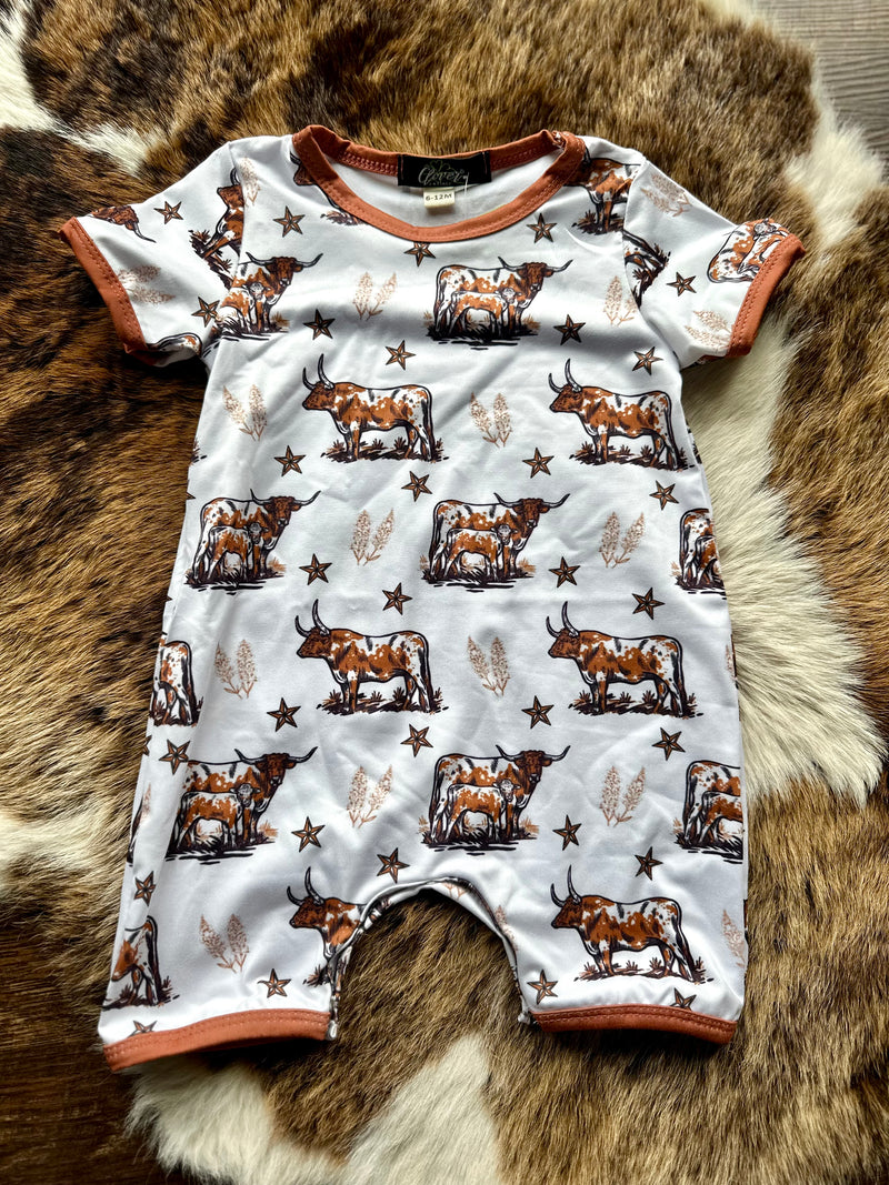Boys Longhorn Cattle Romper