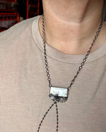 Bar Necklace - White Buffalo & Sterling Silver option 2