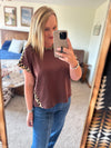 Butter Soft Leopard Stripe Top - Brown