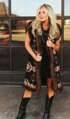 Black Aztec Fur Vest