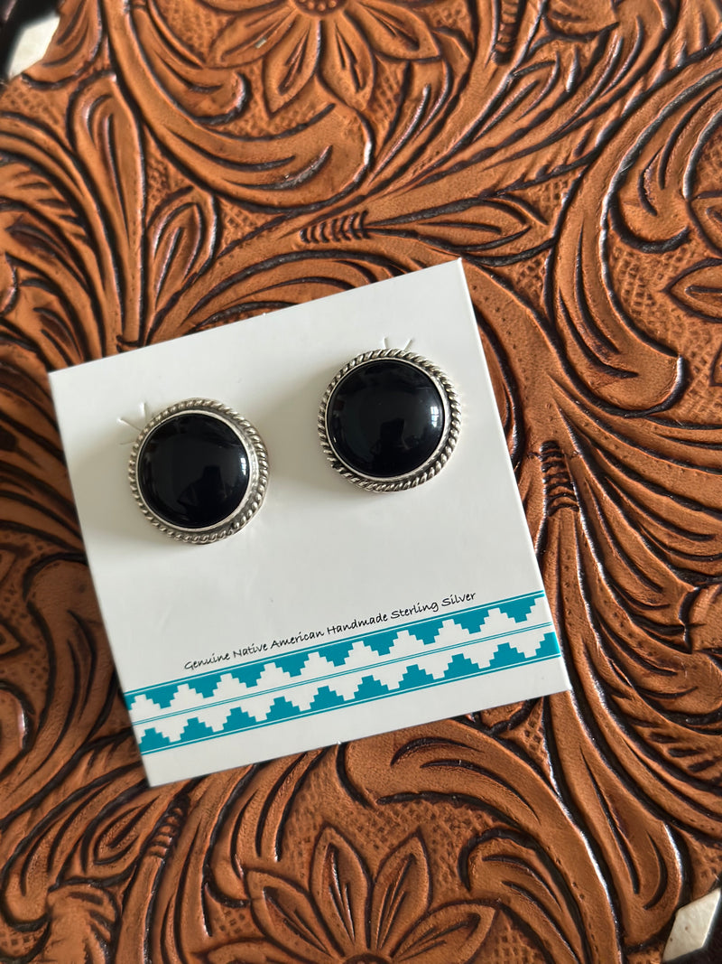 Black Onyx Stud Earrings