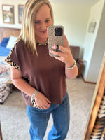 Butter Soft Leopard Stripe Top - Brown